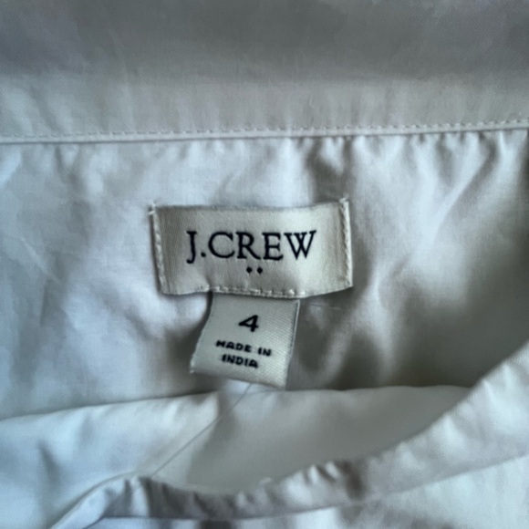 NWT J. Crew Poplin Cotton Funnelneck White Blouse Women’s Sz 4 Fishercore Boho - Picture 4 of 10